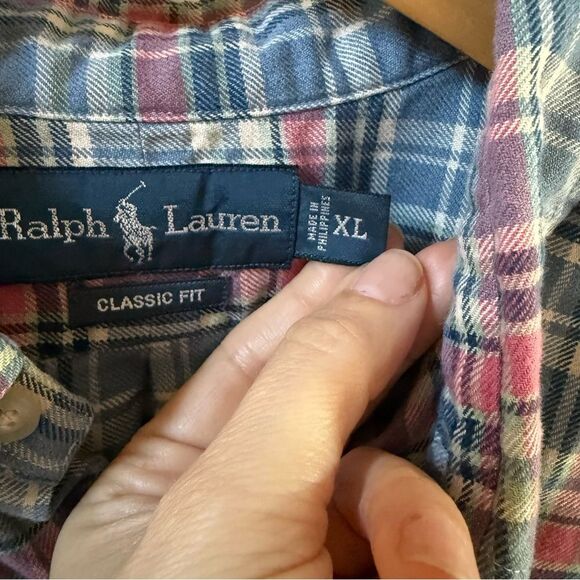 Polo Ralph Lauren Checkered Plaid Flannel Button Down XL NWOT - Picture 5 of 12